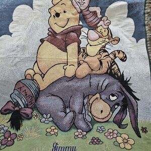 Disney Winnie the Pooh Tapestry with Purple and‎ Yellow
